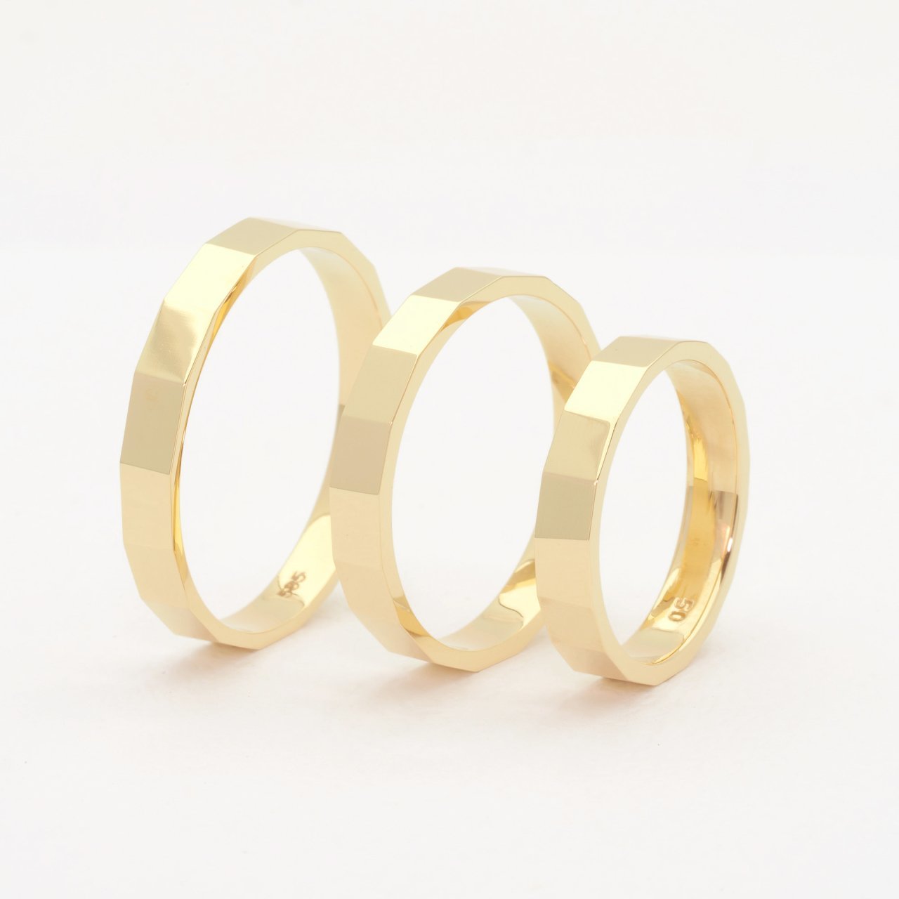 14 Ayar Altın Zarif Alyans Yüzük Beyaz - 16