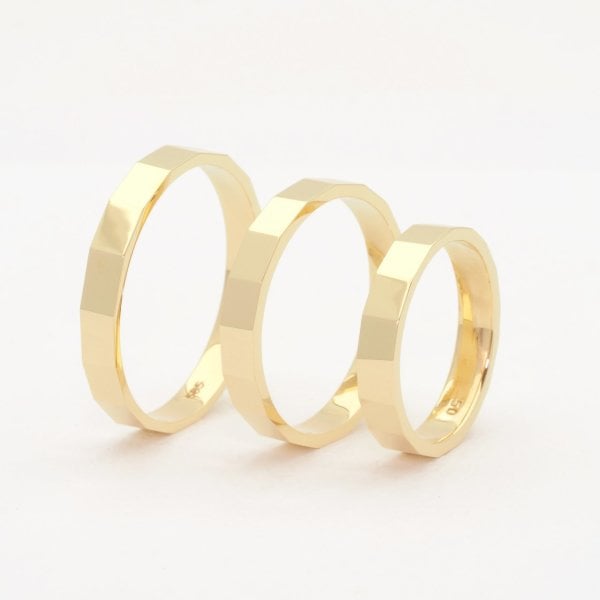 14 Ayar Altın Zarif Alyans Yüzük Beyaz - 16