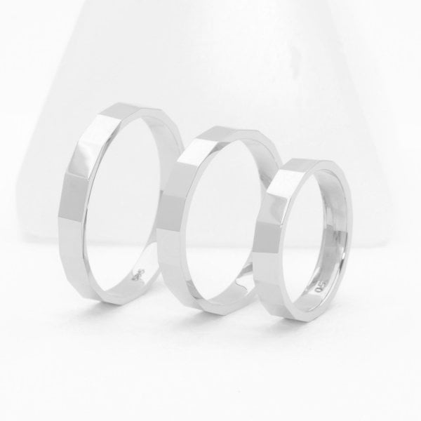 14 Ayar Altın Zarif Alyans Yüzük Beyaz - 16