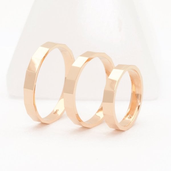 14 Ayar Altın Zarif Alyans Yüzük Beyaz - 16