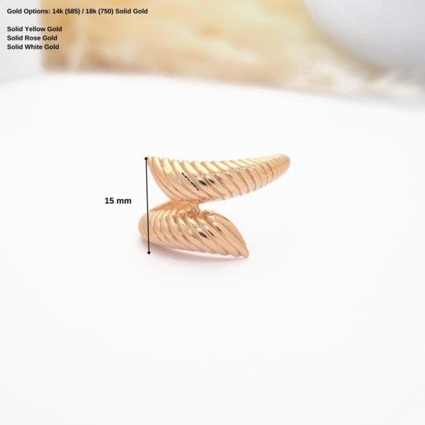 14 Ayar Altın Eşsiz Kruvasan Yüzük