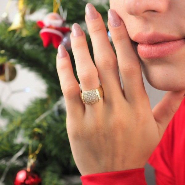 14 Ayar Altın Bombeli Yüzük