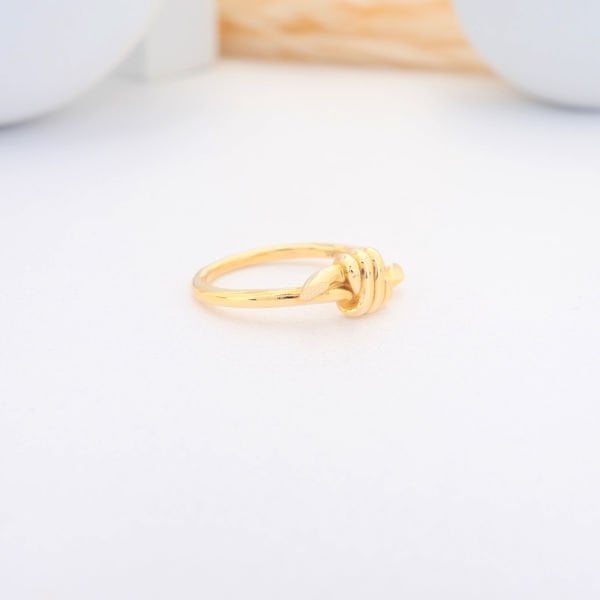 14 Ayar Altın Zarif Halat Yüzük