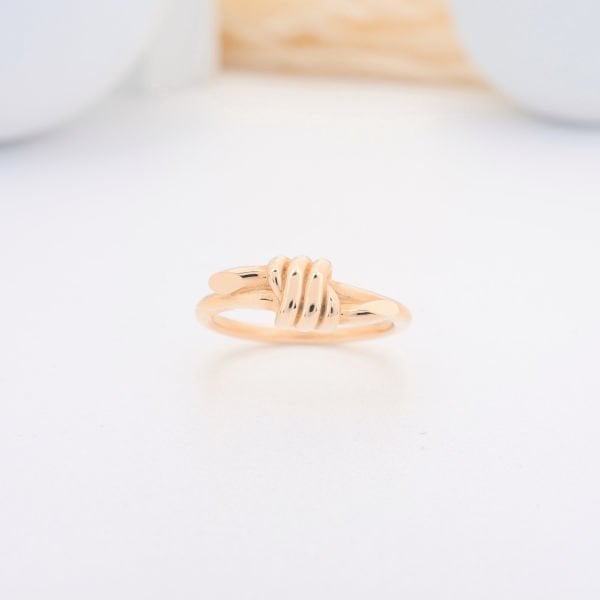 14 Ayar Altın Zarif Halat Yüzük