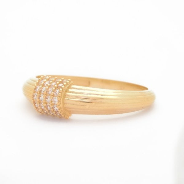 14 Ayar Altın 8 Sıralı Taşlı Yüzük