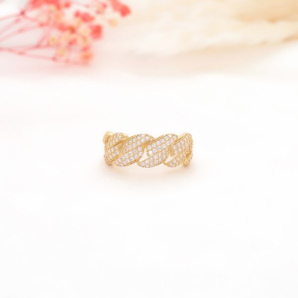 14 Ayar Altın Zincir Yüzük