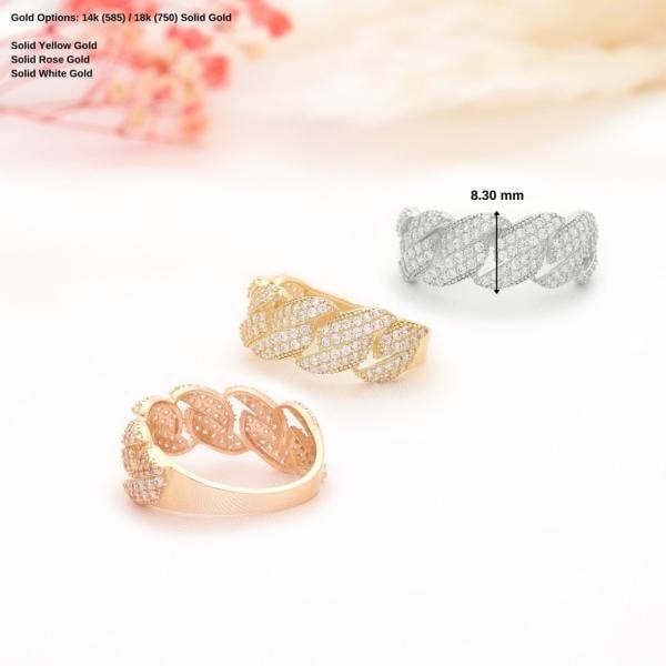 14 Ayar Altın Zincir Yüzük