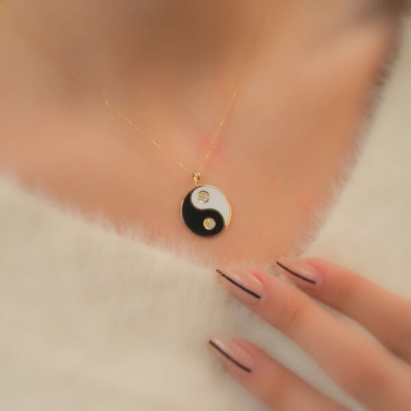 14 Ayar Altın Yin Yang Kolye