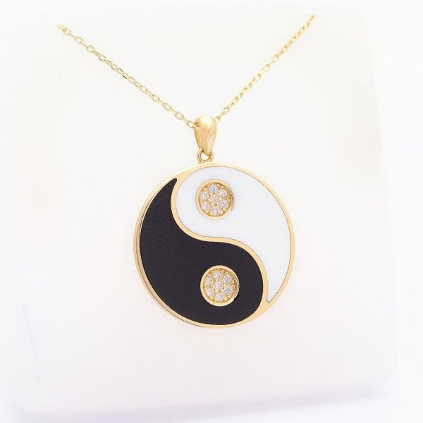 14 Ayar Altın Yin Yang Kolye