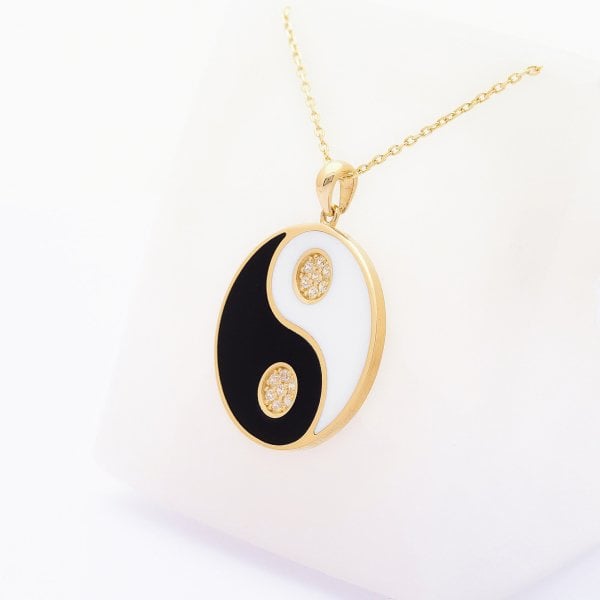 14 Ayar Altın Yin Yang Kolye