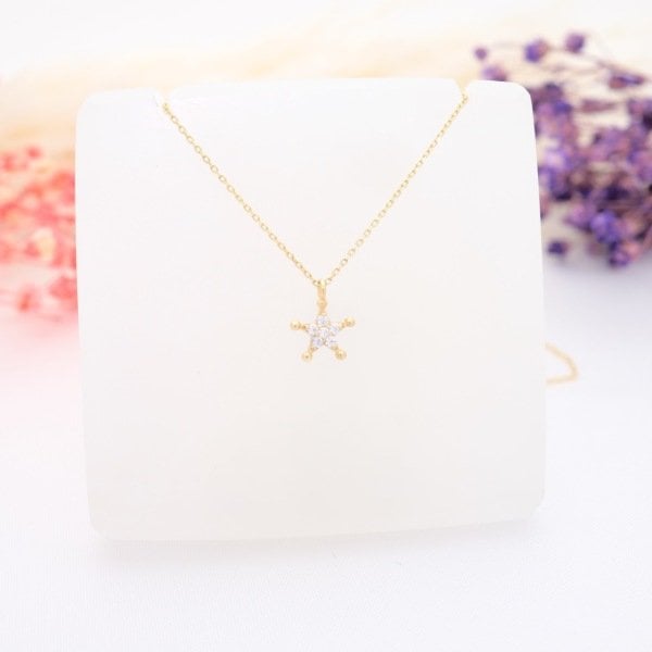 14 Ayar Altın Mini Yıldız Kolye