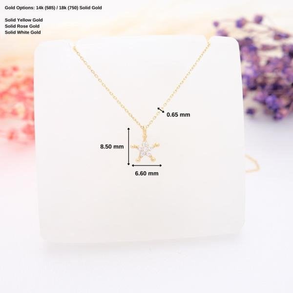 14 Ayar Altın Mini Yıldız Kolye