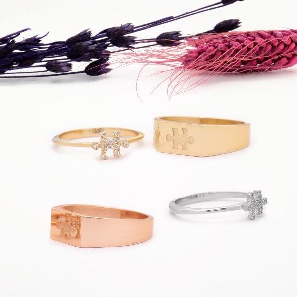 14 Ayar Altın Puzzle Yüzük