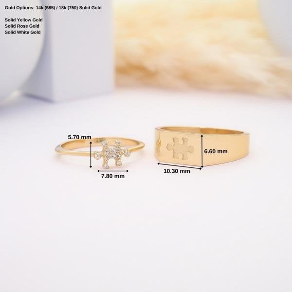 14 Ayar Altın Puzzle Yüzük