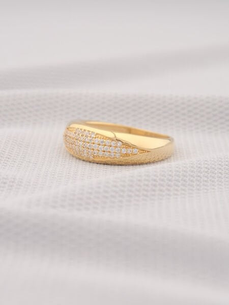 14 Ayar Altın Taşlı Tasarım Yüzük