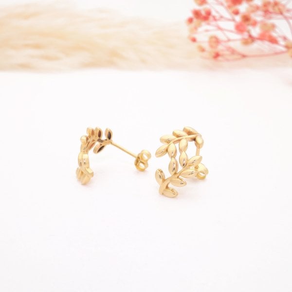 14 Ayar Zeytin Dalı Küpe