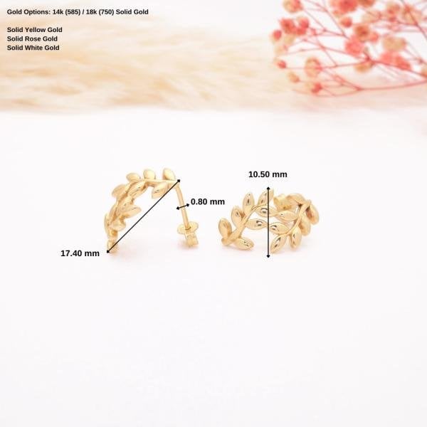 14 Ayar Zeytin Dalı Küpe