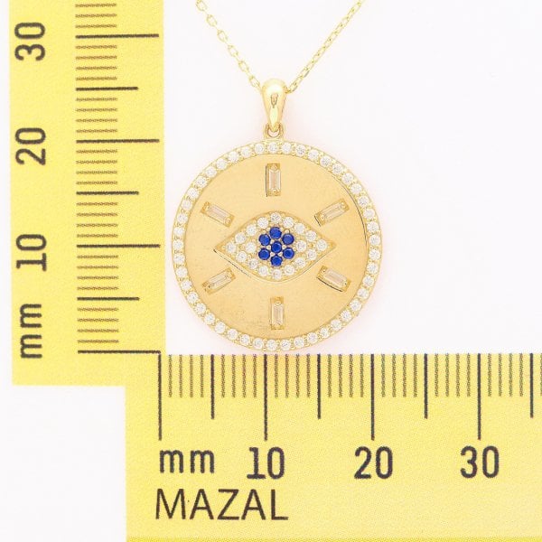 14 Ayar Altın Taşlı Göz Kolye