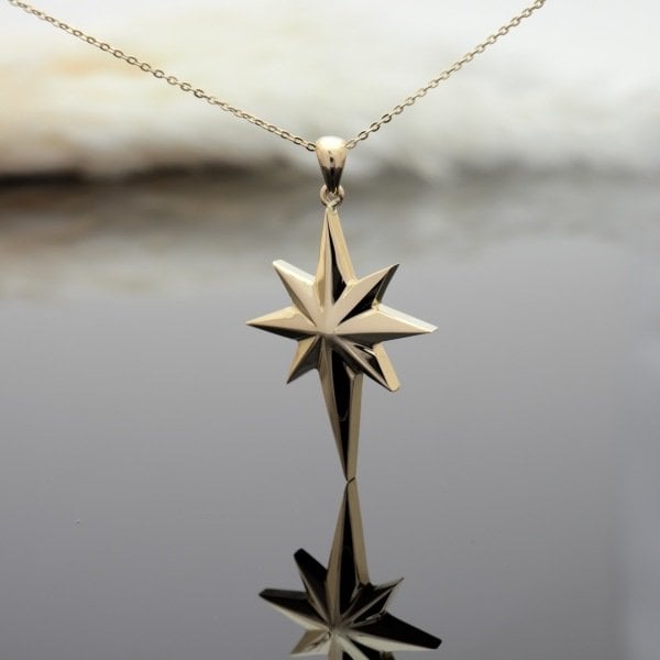 14 Ayar Altın Kutup Yıldız Kolye