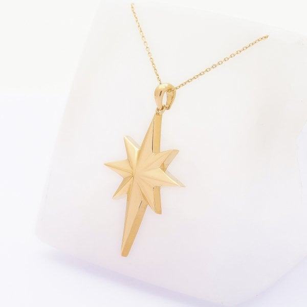 14 Ayar Altın Kutup Yıldız Kolye