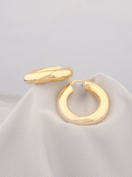 14 Ayar Altın Halka Küpe