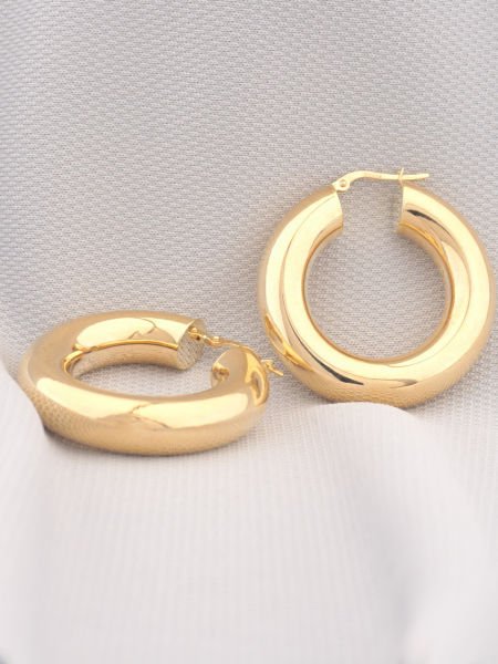 14 Ayar Altın Halka Küpe