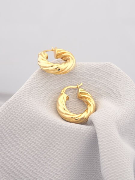 14 Ayar Altın Burgu Küpe