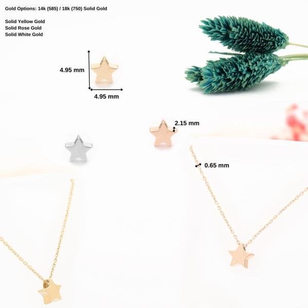 14 Ayar Altın Minik Yıldız Kolye