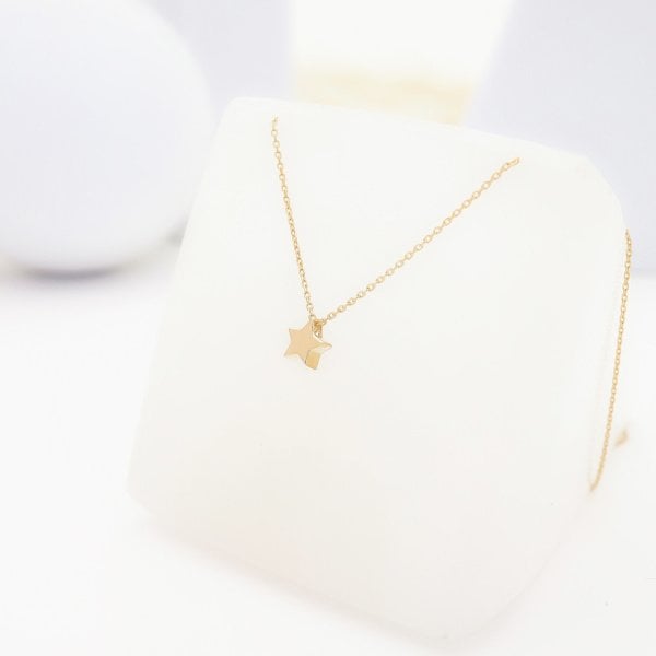 14 Ayar Altın Minik Yıldız Kolye