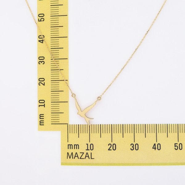 14 Ayar Altın Zarif Kuş Kolye