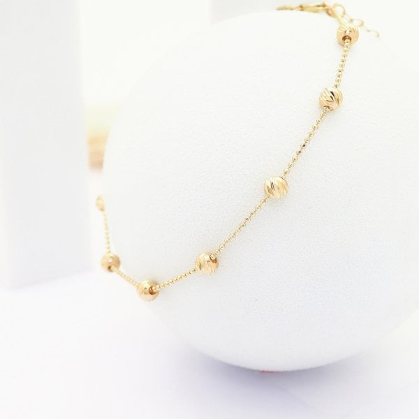 14 Ayar Altın Zarif  Top Top Bileklik