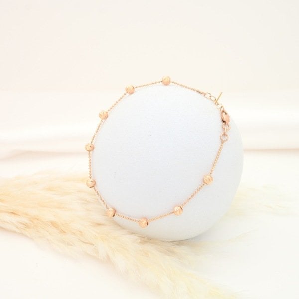 14 Ayar Altın Zarif  Top Top Bileklik