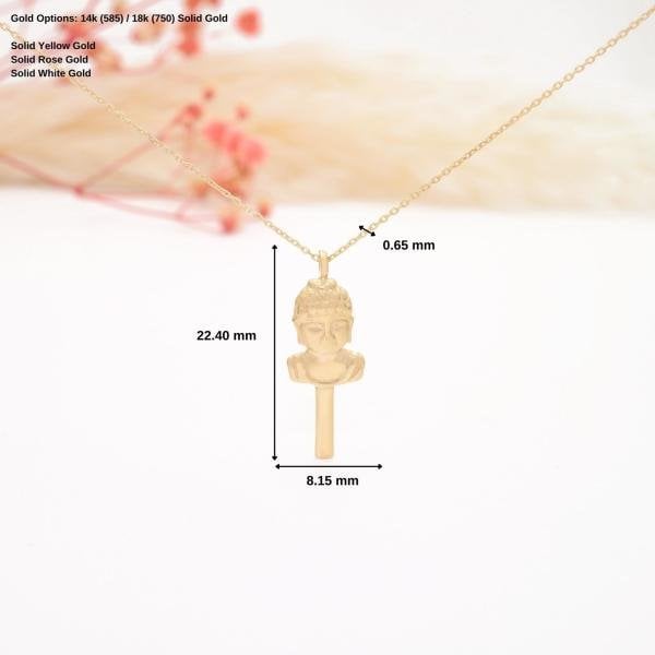 14 Ayar Altın Buda Heykeli Kolye