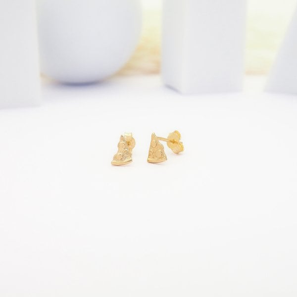 14 Ayar Altın Pizza Küpe