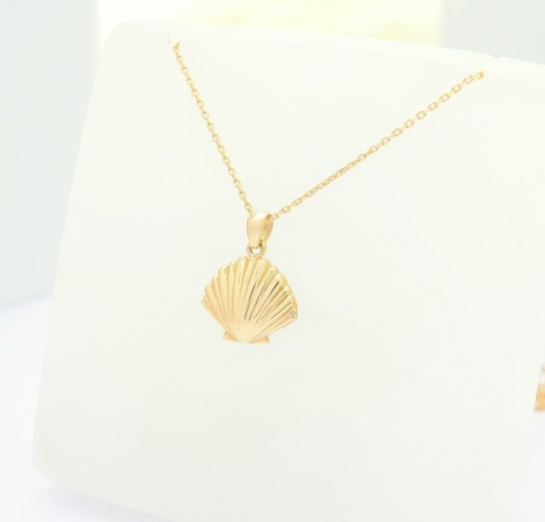 14 Ayar Altın İstiridye Kolye