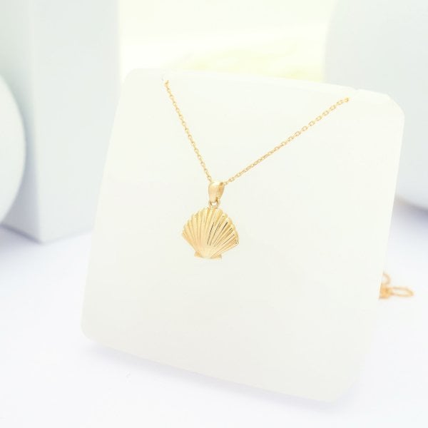 14 Ayar Altın İstiridye Kolye