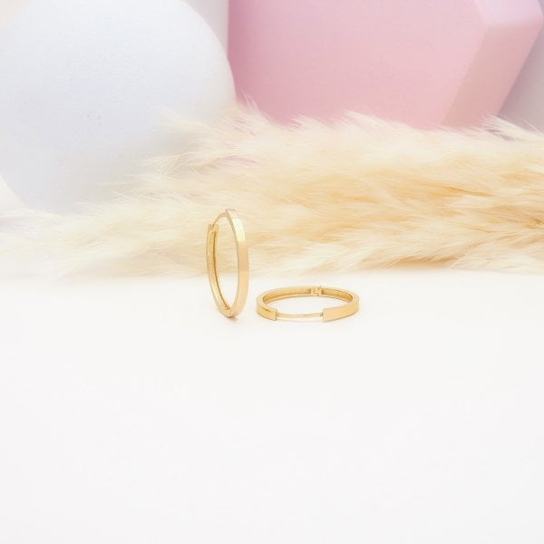 14 Ayar Altın Halka Küpe