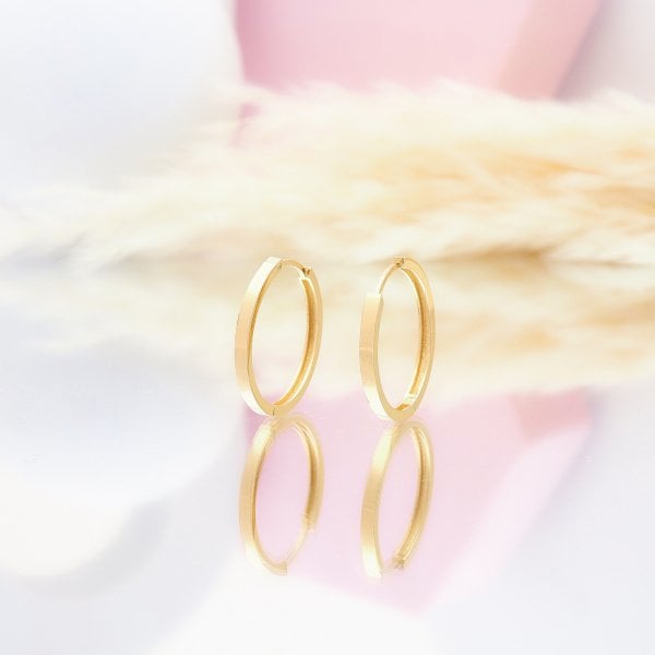 14 Ayar Altın Halka Küpe