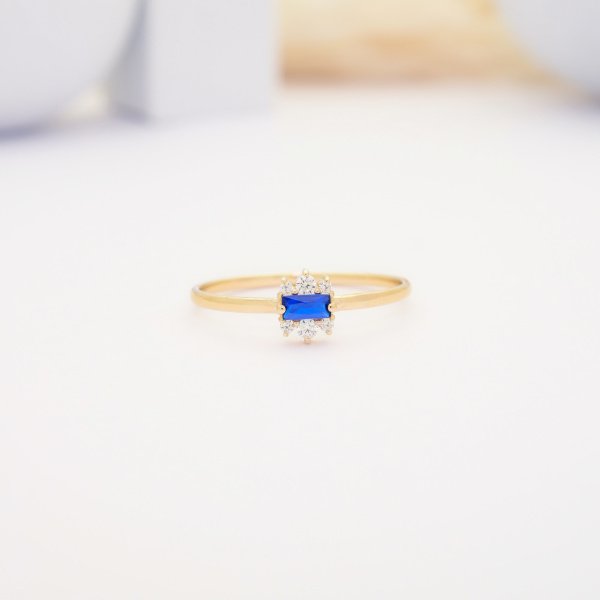 14 Ayar Altın Mini Renkli Yüzük