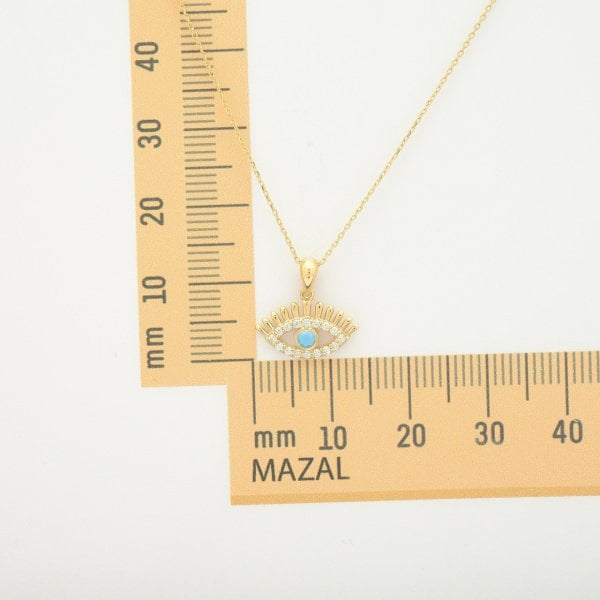 14 Ayar Altın Mavi Göz Kolye