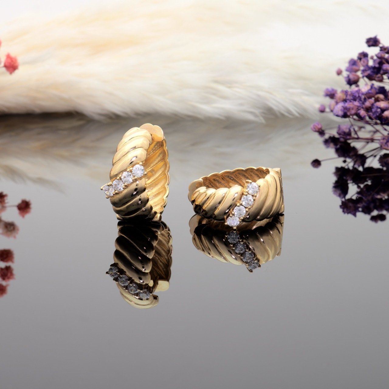 14 Ayar Altın Halka Küpe