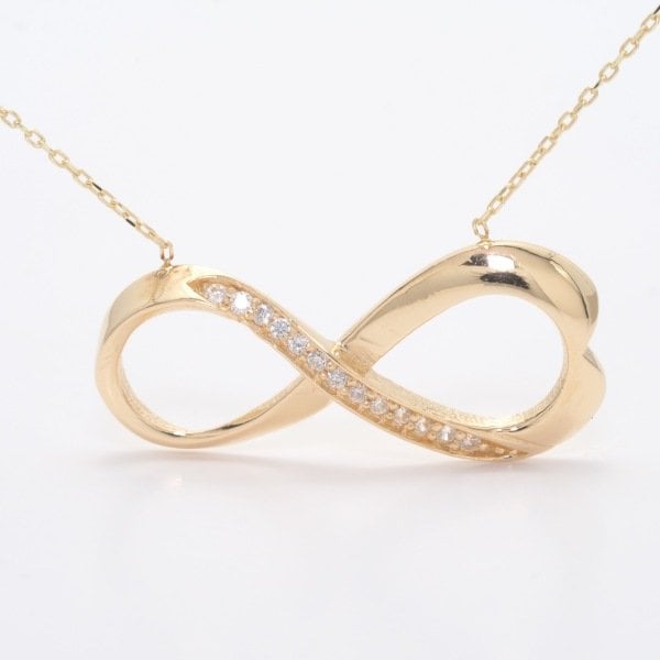 14 Ayar Altın Taşlı Sonsuzluk Kolye