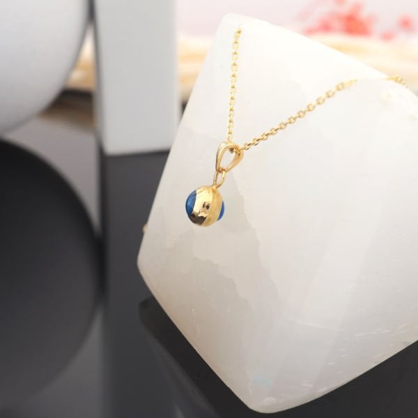 14 Ayar Altın Zarif Nazar Boncuklu Kolye