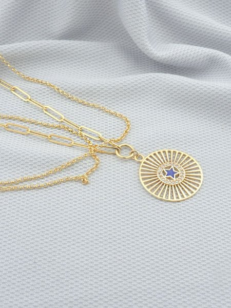 14 Ayar Altın Yıldız Tasarım Kolye