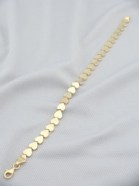 14 Ayar Altın Kalpli Bileklik