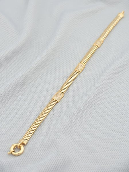 14 Ayar Altın Taşlı Tasarım Bileklik