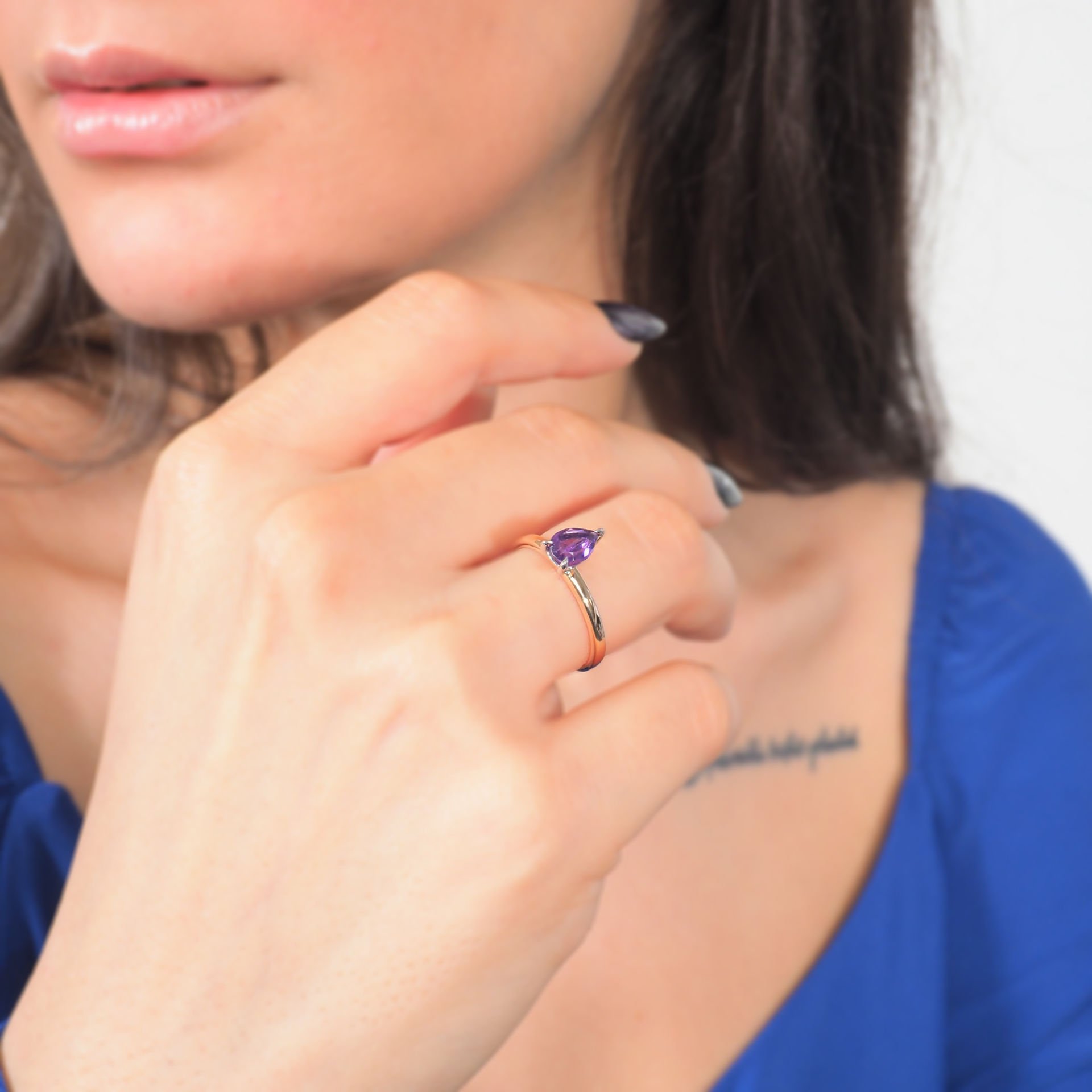 Ametist Damla Tektaş Yüzük