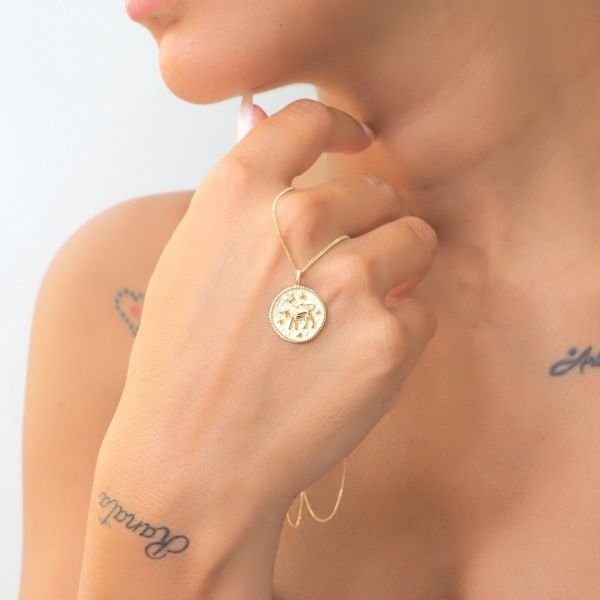 14 Ayar Altın Boğa Burcu Kolye