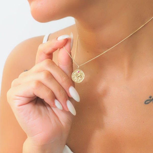 14 Ayar Altın Aslan Burcu Kolye