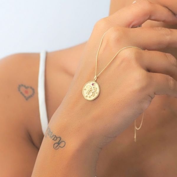 14 Ayar Altın Aslan Burcu Kolye